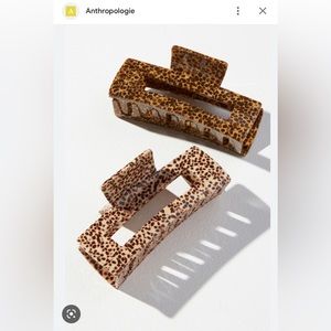 Set of Two Leopard print Hair Claws from Anthropologie.